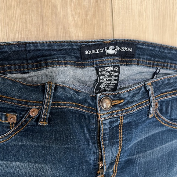 GUC Women’s Source of Wisdom Brand Bootcut Size 14 Stretch Denim Vintage Jeans - Picture 5 of 9